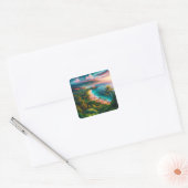 Tropical Maui Island Paradise Vierkante Sticker (Envelop)