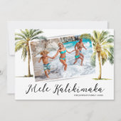 Tropical Mele Kalikimaka kerstfoto Feestdagenkaart (Voorkant)