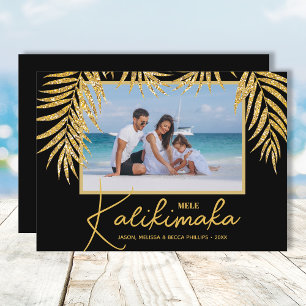 Tropical Mele Kalikimaka kerstfoto Feestdagenkaart