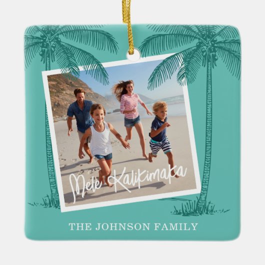 Tropical Mele Kalikimaka: Kerstmis Keramisch Ornament (Voorkant)