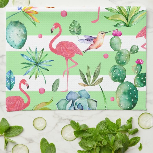 Tropical Melody Pattern Theedoek (Gevouwen)