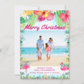 Tropical Merry kerstkastal foto Feestdagenkaart (Voorkant)