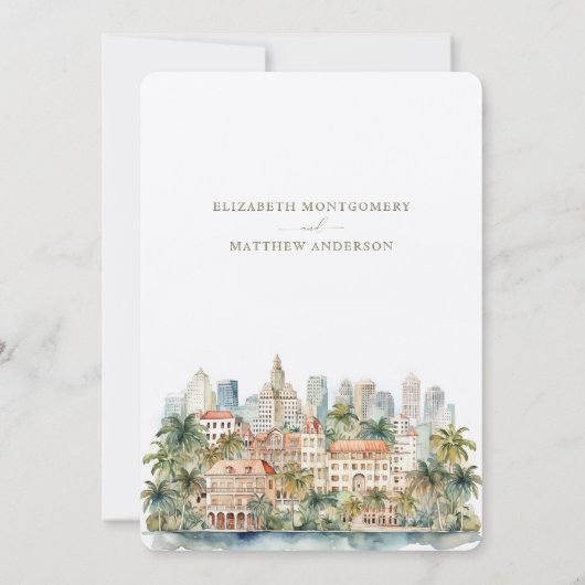 Tropical Miami Bliss Save-the-Date Uitnodiging (Achterkant)