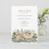 Tropical Miami Bliss Save-the-Date Uitnodiging (Staand voorkant)