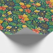 Tropical Midnight Toast Celebration Pattern Cadeaupapier (Hoek)