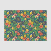 Tropical Midnight Toast Celebration Pattern Tissuepapier (Voorkant)