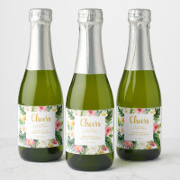 Tropical Mini Mousserende Wijn Label, Vrijgezellen