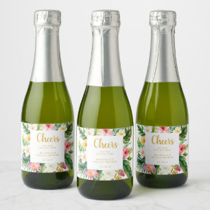 Tropical Mini Mousserende Wijn Label, Vrijgezellen Sparkling Wijnetiket