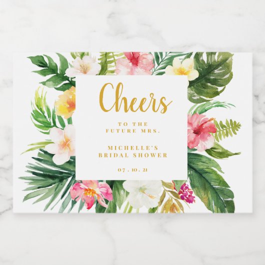 Tropical Mini Mousserende Wijn Label, Vrijgezellen Sparkling Wijnetiket (Enkel label)