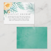 Tropical Mint Floral Baby shower Display Douche Informatiekaartje (Voorkant / Achterkant)
