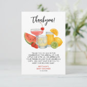 Tropical Mocktail Summer Baby shower Modern Bedankkaart (Staand voorkant)