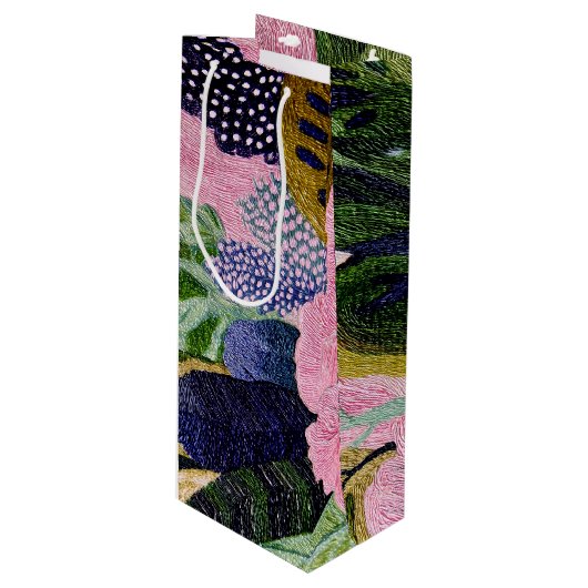 Tropical Modernism Boeket Tas Wijn Cadeautas (Voorkant Gekanteld)