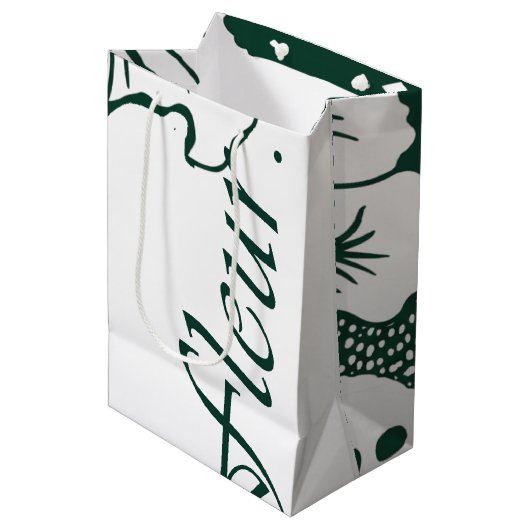 Tropical Modernism Bouquet Bag (Monochrome) Medium Cadeauzakje (Voorkant Gekanteld)