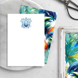 Tropical Monogram Dank u Kaarten Majestic Crest