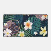 Tropical monstera bladeren plumeria bloblobloblobl bureaumat (Voorkant)