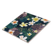 Tropical monstera bladeren plumeria bloblobloblobl tegeltje (Zijkant)