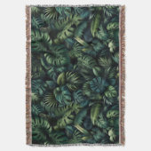 Tropical Monstera Botanical Green Jungle Throw Bla Deken (Voorkant Verticaal)
