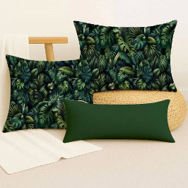 Tropical Monstera Botanical Green Jungle Throw  Kussen
