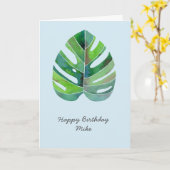 Tropical Monstera customizable Kaart (Gele Bloem)