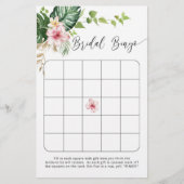Tropical monstera elegant bridal bingo game (Voorkant)