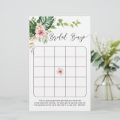 Tropical monstera elegant bridal bingo game (Staand voorkant)