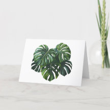 Tropical Monstera Foliage Greetings Kaart
