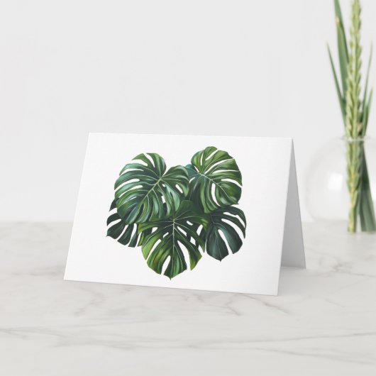 Tropical Monstera Foliage Greetings Kaart (Voorkant)