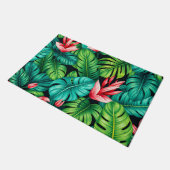 Tropical Monstera Heliconia Jungle Pattern Deurmat (Schuin)