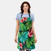 Tropical Monstera Heliconia Jungle Pattern Schort (Gedragen)