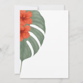 Tropical Monstera & Hibiscus Wedding Kaart (Achterkant)