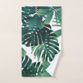 Tropical Monstera Jungle Leaves 1 Bad Handdoek (Handdoek)