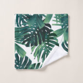 Tropical Monstera Jungle Leaves 1 Bad Handdoek (Wasdoekje)