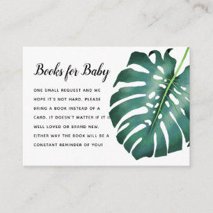 Tropical Monstera Leaf Baby shower Boekaanvraag Informatiekaartje