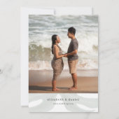 Tropical Monstera Leaf Destination Wedding Photo Kaart (Achterkant)