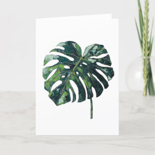 Tropical Monstera Leaf Foliage Greetings Kaart