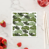 Tropical Monstera Leaf Green Servet (Insitu)