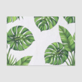 Tropical Monstera Leaves Seamless Pattern Green Tissuepapier (Voorkant)
