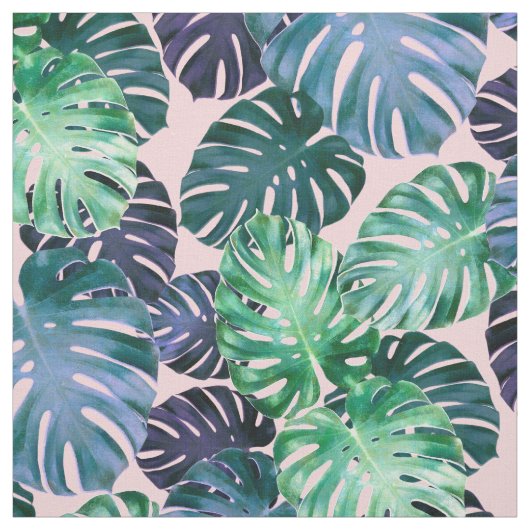 Tropical Monstera Leaves Stof (Swatch)