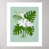 Tropical Monstera Lily Bouquet Poster (Voorkant)