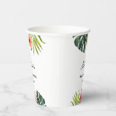 Tropical Monstera Palm Bridal Shower  Papieren Bekers (Rechts)