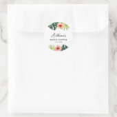 Tropical Monstera Palm Bridal Shower  Ronde Sticker (Tas)