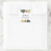 Tropical Monstera Palm Bridal Shower Vierkante Sticker (Tas)