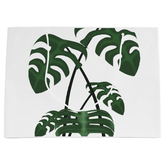 Tropical Monstera Palm Leaf Gift Bag Groot Cadeauzakje (Voorkant)