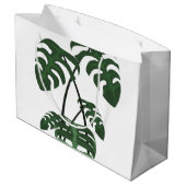 Tropical Monstera Palm Leaf Gift Bag Groot Cadeauzakje (Achterkant Gekanteld)