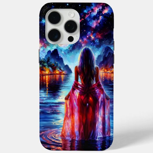 Tropical moonlit fantasy woman in paradise Case-Mate iPhone case (Achterkant)