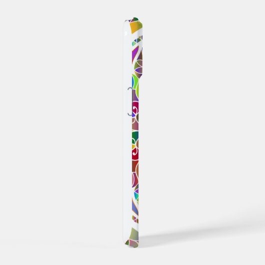 Tropical Mosaic – Blue & Gold Macaw Mandala iPhone 15 Case (Rechterkant)