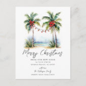 Tropical New Home Christmas Card Aankondigingskaart (Voorkant)