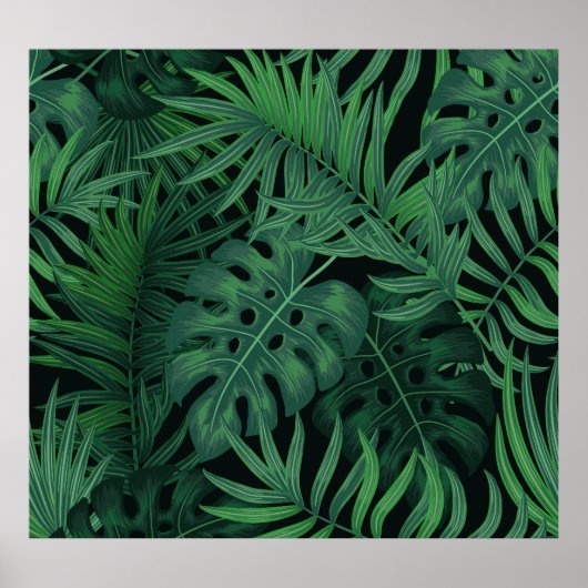 Tropical Night Green: Exotisch Plant Poster (Voorkant)