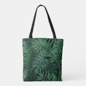 Tropical Night Green: Exotisch Plant Tote Bag (Achterkant)