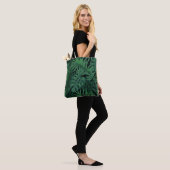 Tropical Night Green: Exotisch Plant Tote Bag (Op model)